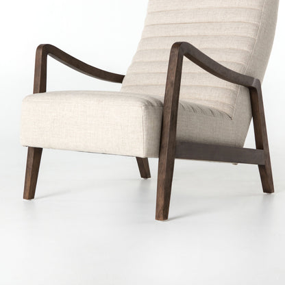 Chance Chair by Four Hands in dakota warm taupe, rubbed sienna brown. Made from top grain leather, solid parawood, 100% polyester in a modern style.