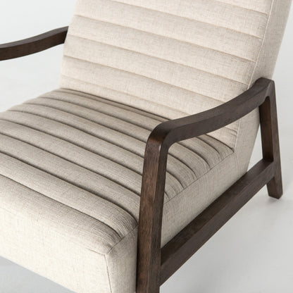 Chance Chair by Four Hands in dakota warm taupe, rubbed sienna brown. Made from top grain leather, solid parawood, 100% polyester in a modern style.