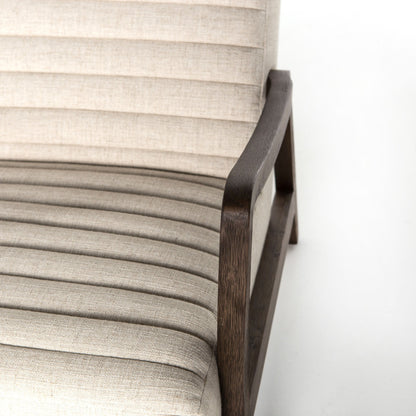 Chance Chair by Four Hands in dakota warm taupe, rubbed sienna brown. Made from top grain leather, solid parawood, 100% polyester in a modern style.