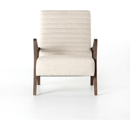 Chance Chair by Four Hands in dakota warm taupe, rubbed sienna brown. Made from top grain leather, solid parawood, 100% polyester in a modern style.