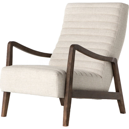 Chance Chair by Four Hands in dakota warm taupe, rubbed sienna brown. Made from top grain leather, solid parawood, 100% polyester in a modern style.