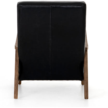Chance Chair by Four Hands in dakota warm taupe, rubbed sienna brown. Made from top grain leather, solid parawood, 100% polyester in a modern style.