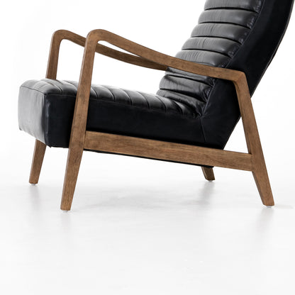 Chance Chair by Four Hands in dakota warm taupe, rubbed sienna brown. Made from top grain leather, solid parawood, 100% polyester in a modern style.