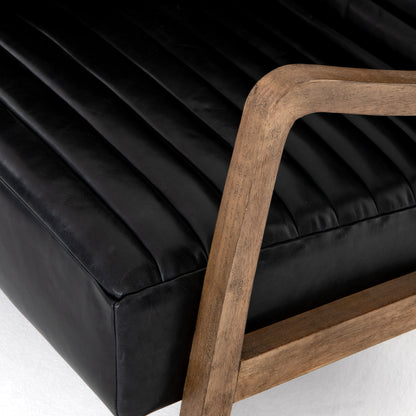 Chance Chair by Four Hands in dakota warm taupe, rubbed sienna brown. Made from top grain leather, solid parawood, 100% polyester in a modern style.