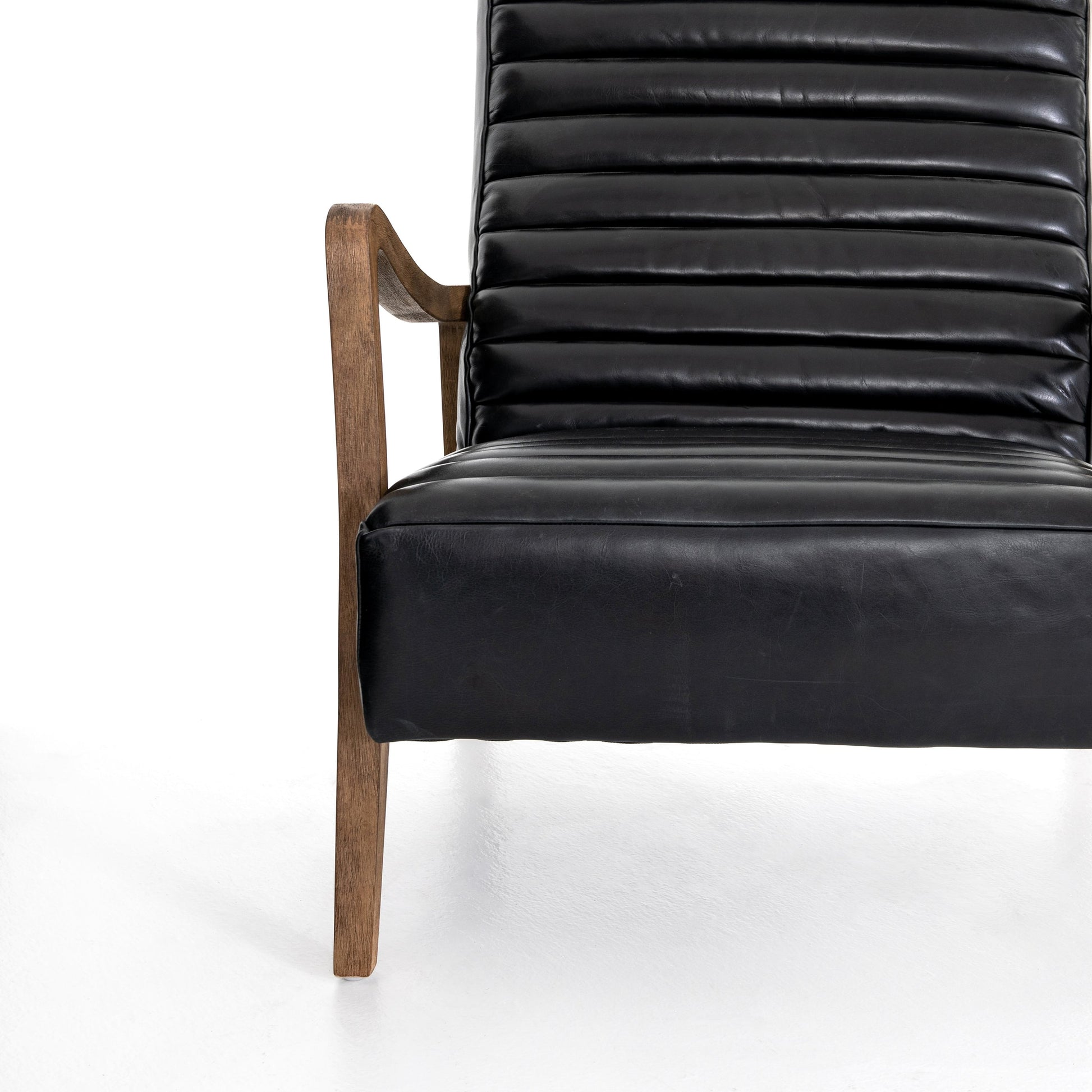 Chance Chair by Four Hands in dakota warm taupe, rubbed sienna brown. Made from top grain leather, solid parawood, 100% polyester in a modern style.