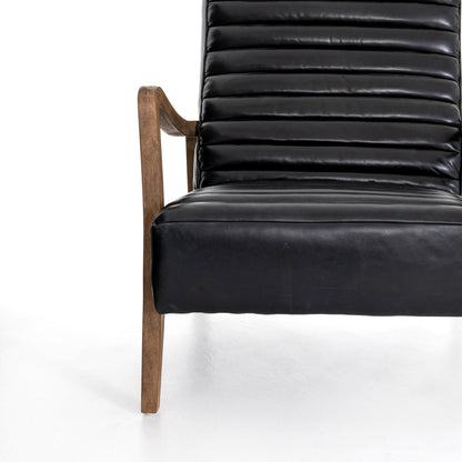 Chance Chair by Four Hands in dakota warm taupe, rubbed sienna brown. Made from top grain leather, solid parawood, 100% polyester in a modern style.