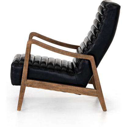 Chance Chair by Four Hands in dakota warm taupe, rubbed sienna brown. Made from top grain leather, solid parawood, 100% polyester in a modern style.