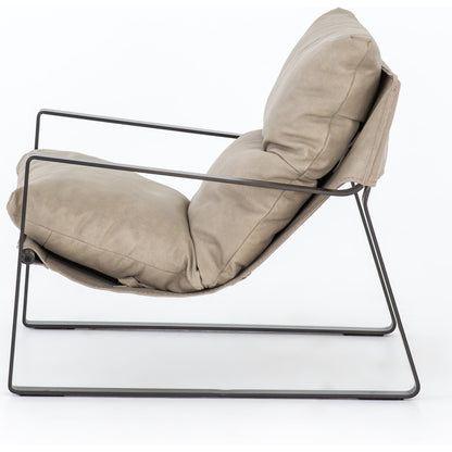 Emmett Sling Chair by Four Hands. Made from top grain leather, iron, 100% polyester in a modern style.