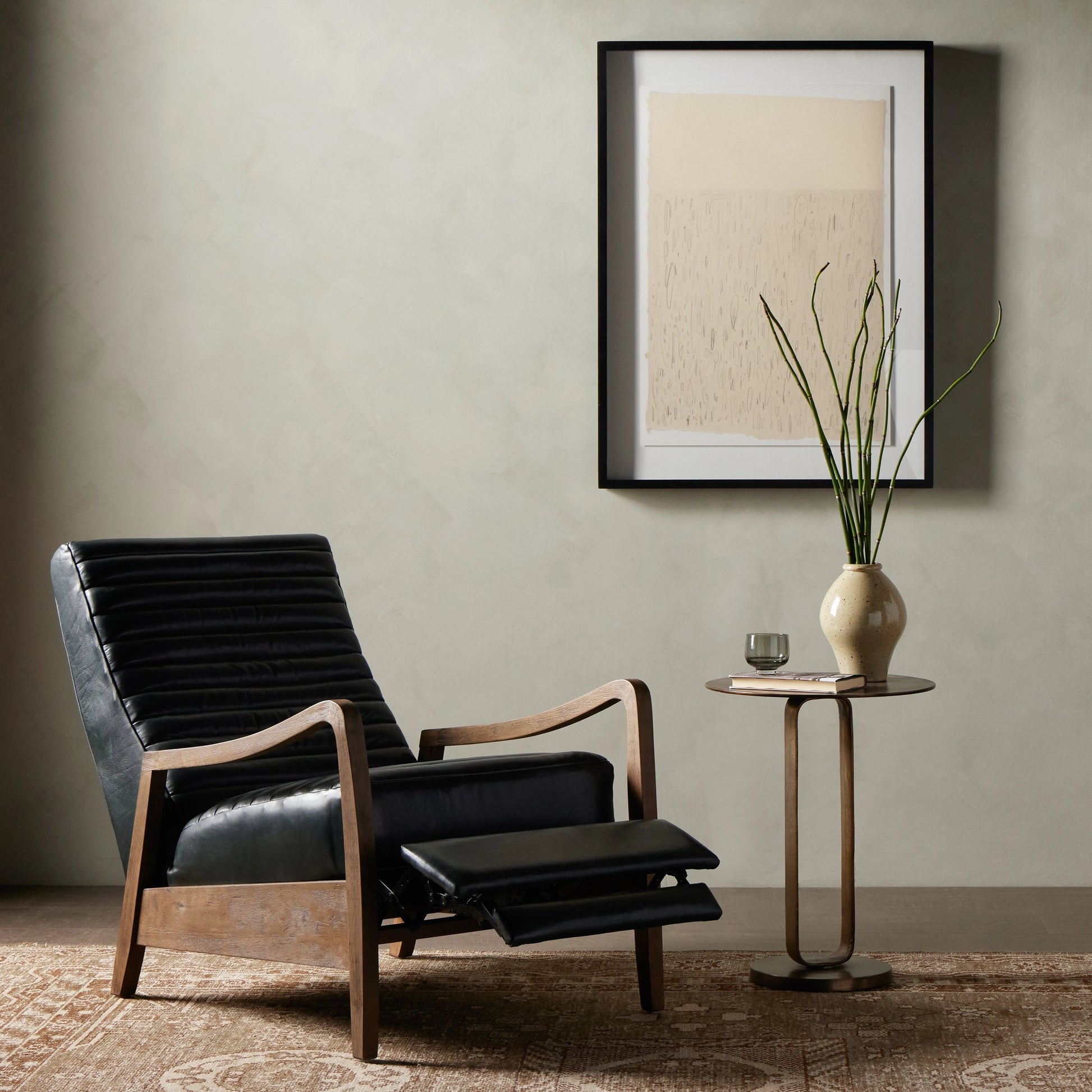 Chance Recliner by Four Hands. Made from unique in a transitional style.