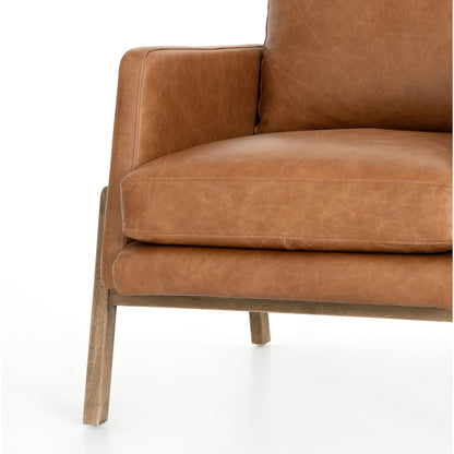 Diana Chair by Four Hands in sonoma butterscotch. Made from top grain leather, solid parawood, 100% polyester in a modern style.