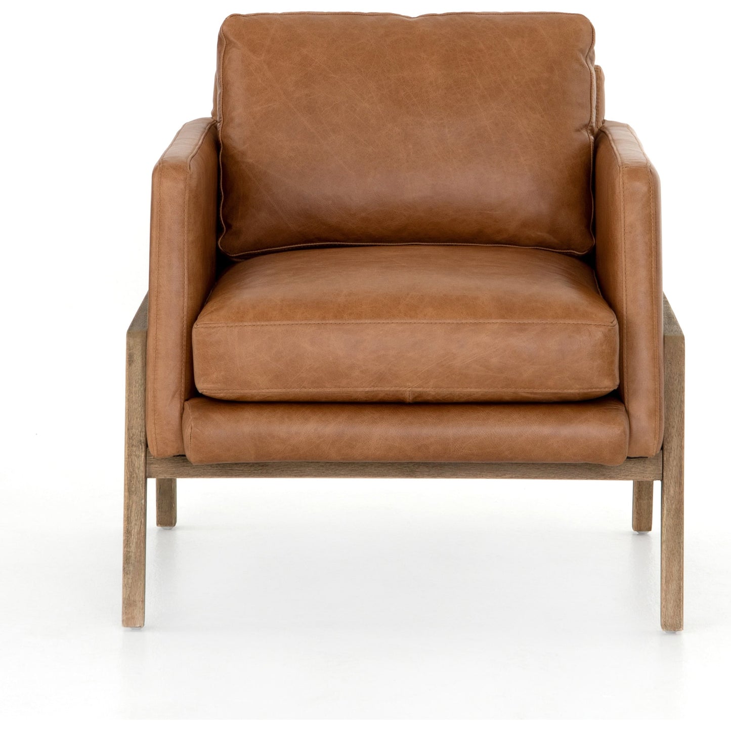 008 SR-809860 | Additional Silo | Diana Chair by Four Hands in sonoma butterscotch. Made from top grain leather, solid parawood, 100% polyester in a modern style.