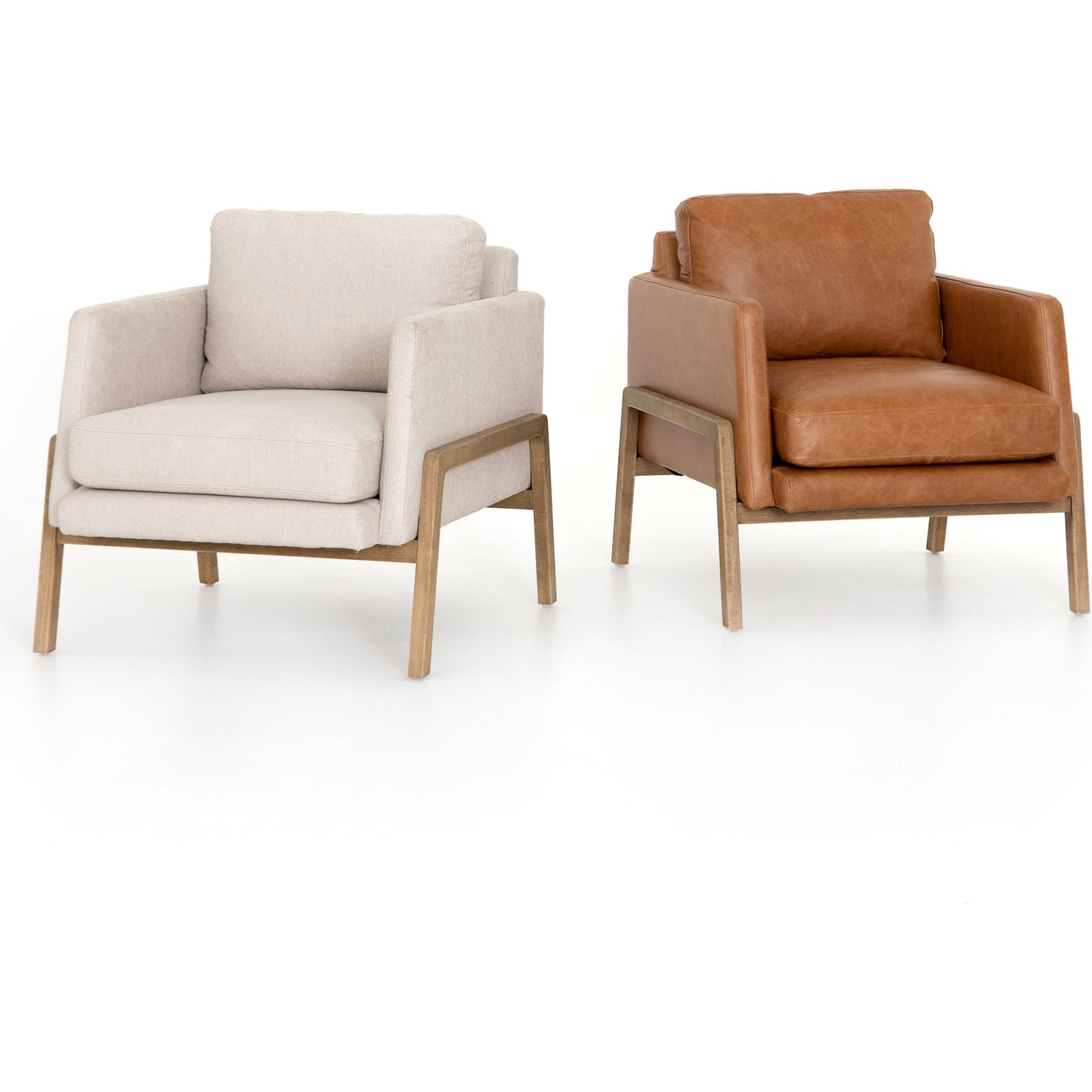 019 SR-809860 | Additional Silo | Diana Chair by Four Hands in sonoma butterscotch. Made from top grain leather, solid parawood, 100% polyester in a modern style.