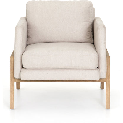 Diana Chair by Four Hands in sonoma butterscotch. Made from top grain leather, solid parawood, 100% polyester in a modern style.