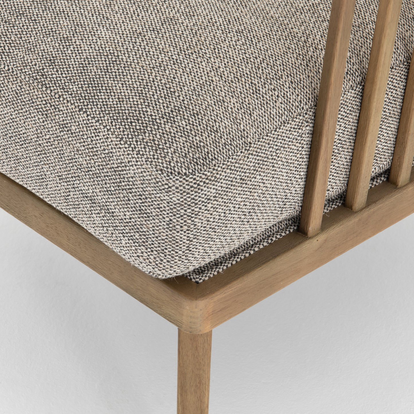 007 SR-809808 | Closeup | Ariel Chair by Four Hands in thames coal, natural. Made from 66% polyester, 19% acrylic, 15% flax, linen, solid parawood, 100% polyester in a modern style.
