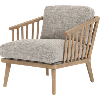 Ariel Chair by Four Hands in thames coal, natural. Made from 66% polyester, 19% acrylic, 15% flax, linen, solid parawood, 100% polyester in a modern style.