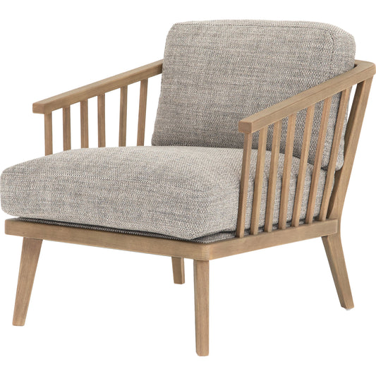 Ariel Chair by Four Hands in thames coal, natural. Made from 66% polyester, 19% acrylic, 15% flax, linen, solid parawood, 100% polyester in a modern style.