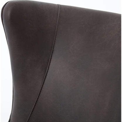 Marlow Wing Chair by Four Hands. Made from top grain leather, solid parawood, 100% polyester in a modern style.