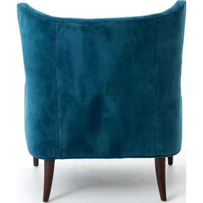 Marlow Wing Chair by Four Hands. Made from top grain leather, solid parawood, 100% polyester in a modern style.