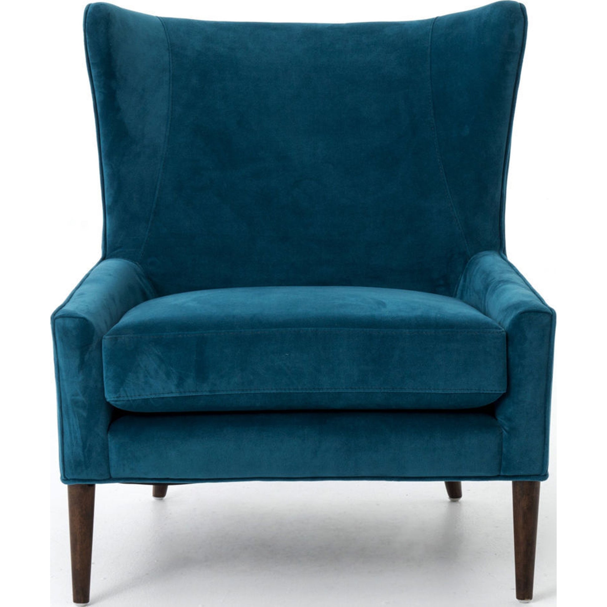 Marlow Wing Chair by Four Hands. Made from top grain leather, solid parawood, 100% polyester in a modern style.