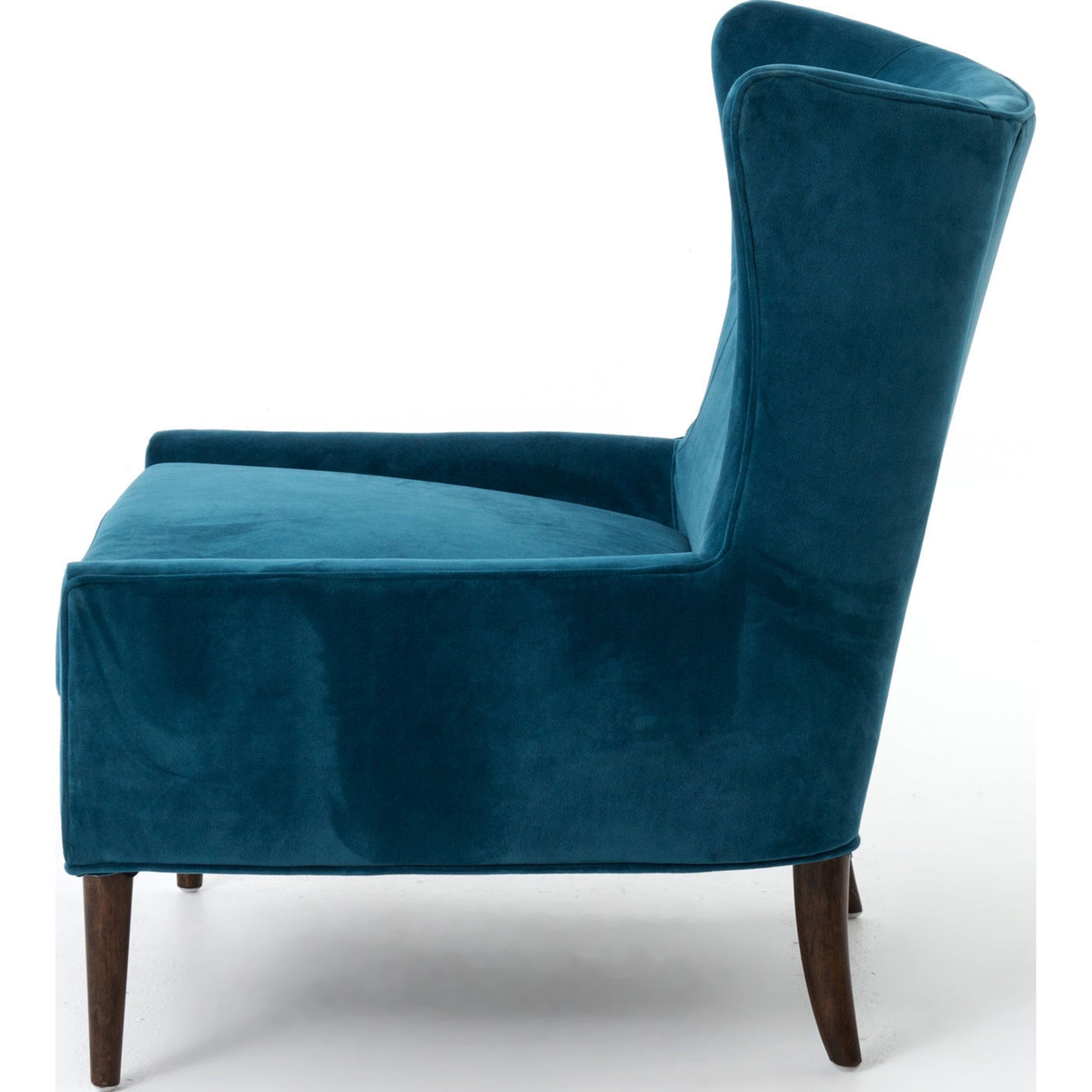 Marlow Wing Chair by Four Hands. Made from top grain leather, solid parawood, 100% polyester in a modern style.