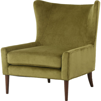 Marlow Wing Chair by Four Hands. Made from top grain leather, solid parawood, 100% polyester in a modern style.
