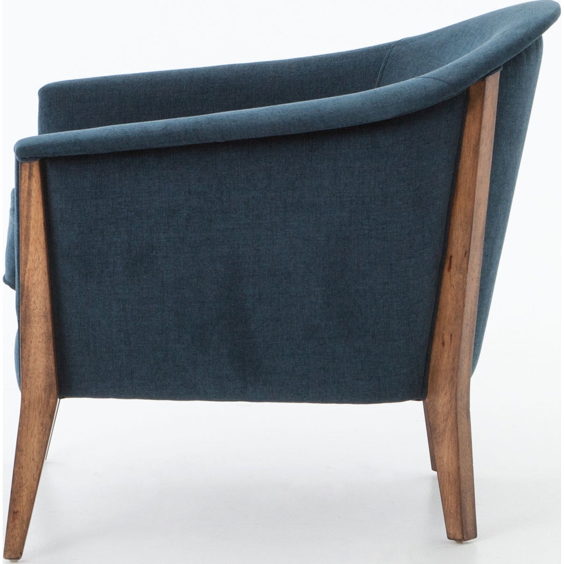 Nomad Chair by Four Hands in plush azure and antique cocoa. Made from 100% polyester, solid parawood in a modern style.