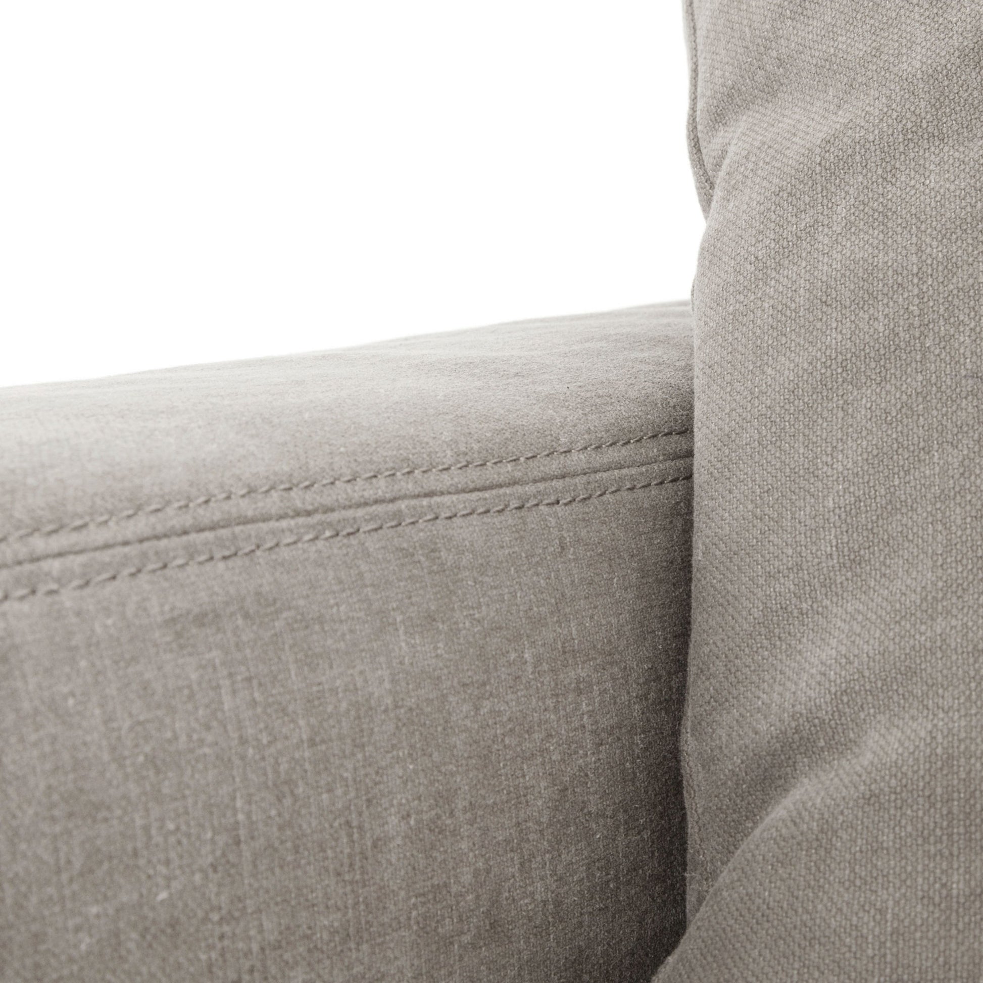 Plume Sofa by Four Hands in thames cream. Made from 66% polyester, 19% acrylic, 15% flax, linen, poplar plywood, 60% waterfowl feather, 40% polyester fiber in a modern style.