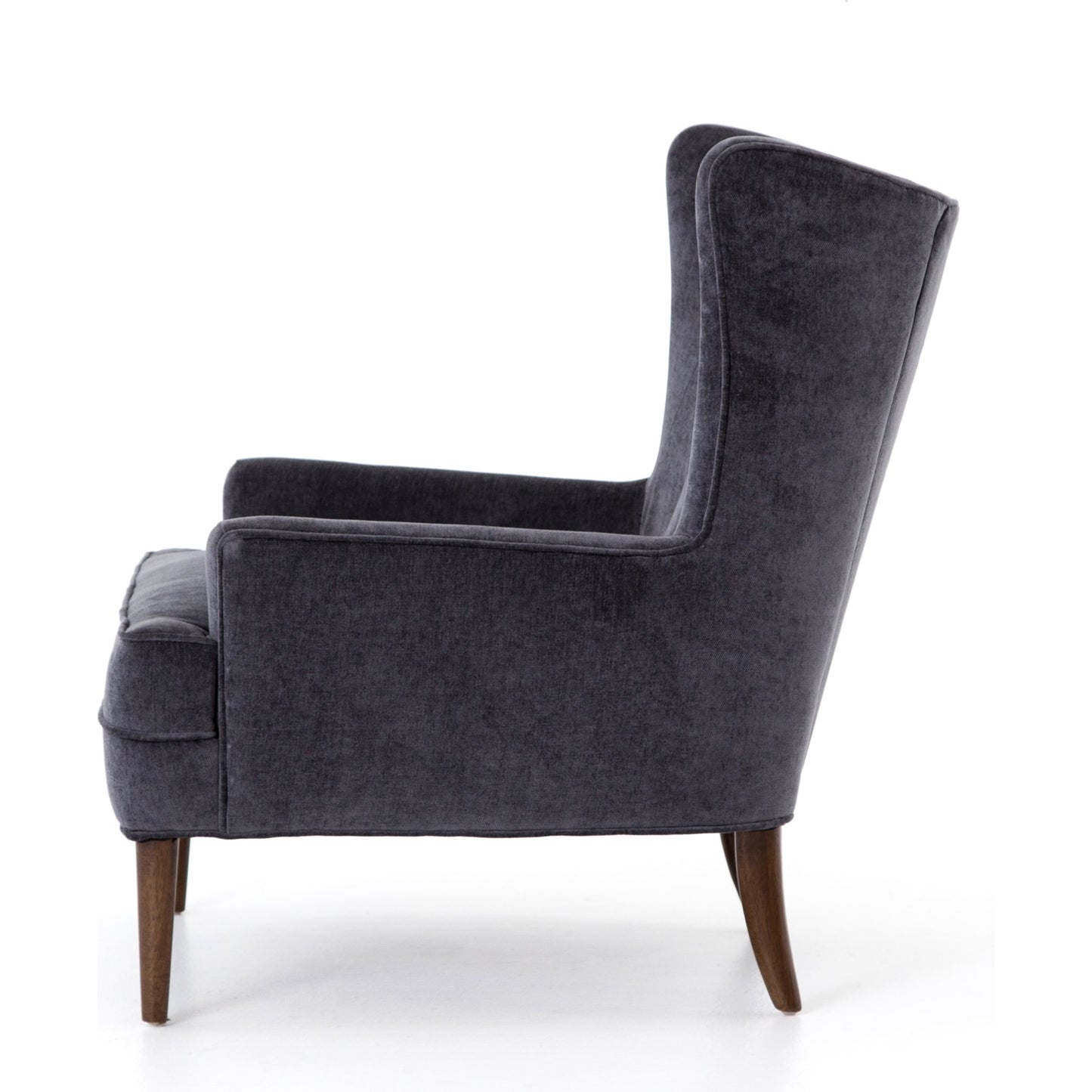018 S-279238 | Additional Silo | Clermont Chair by Four Hands in charcoal worn velvet, almond. Made from 100% polyester, solid parawood in a modern style.
