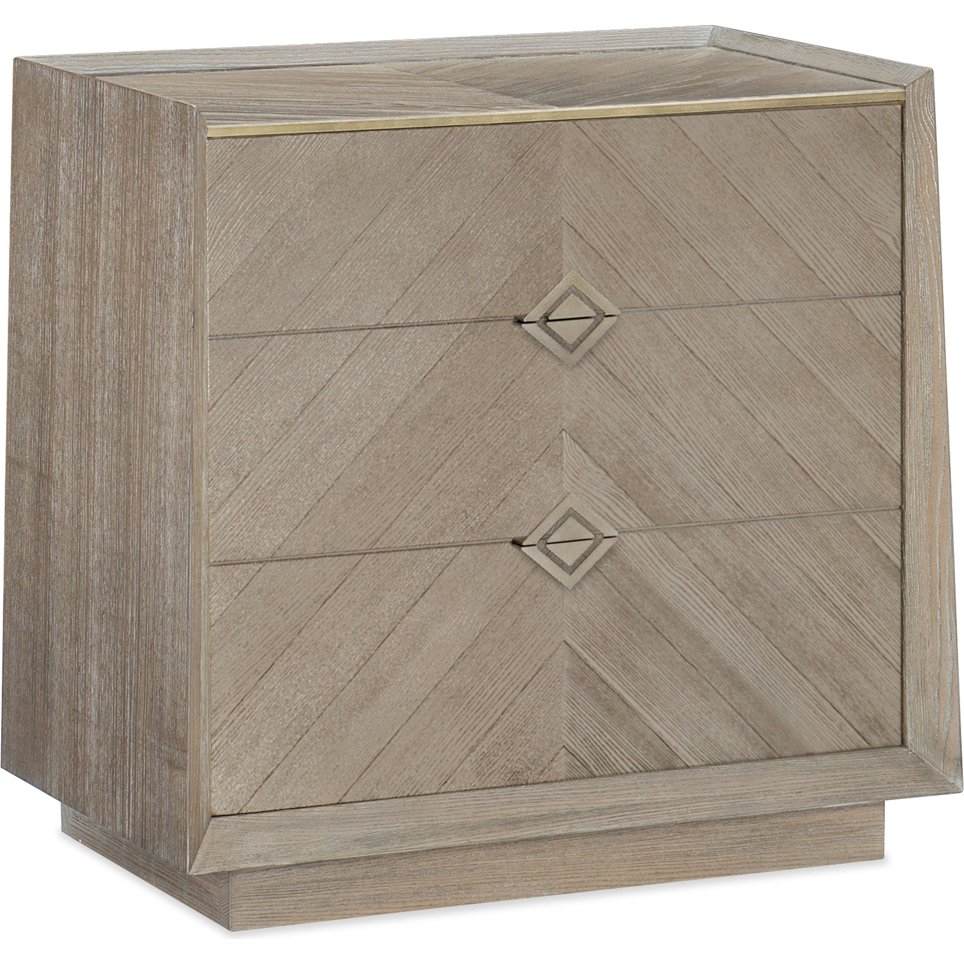 Crossed Purposes by Caracole in natural and ash driftwood, sundance gold. Made from ash, quartered ash in a modern style.