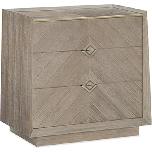 Crossed Purposes by Caracole in natural and ash driftwood, sundance gold. Made from ash, quartered ash in a modern style.