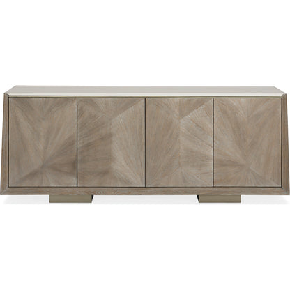Point of View by Caracole in natural and ash driftwood, sundance gold. Made from ash, quartered ash in a modern style.