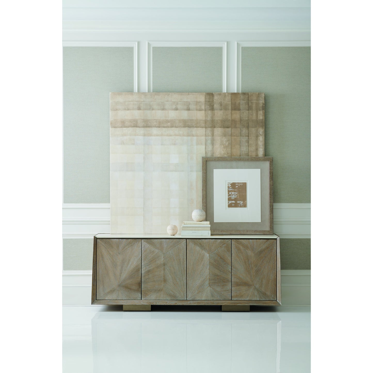 001 SR-845818 | Lifestyle | Point of View by Caracole in natural and ash driftwood, sundance gold. Made from ash, quartered ash in a modern style.