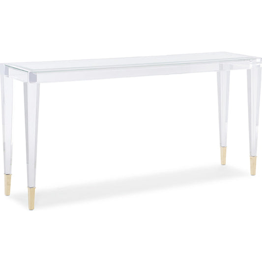 Ahhhhh Console Table by Caracole in natural. Made from acrylic in a transitional style.
