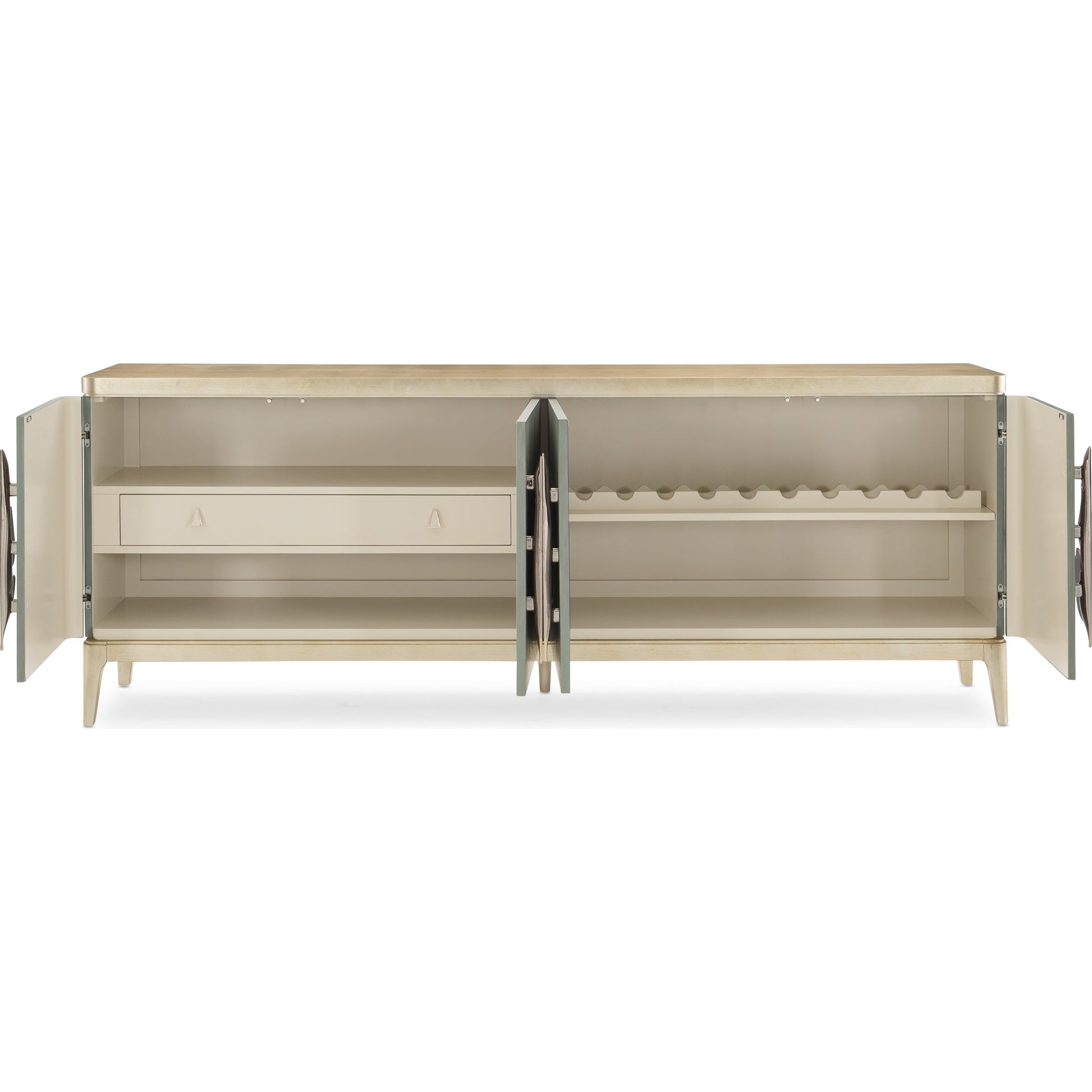 Waterside by Caracole in natural and tranquil, coastal silver leaf. Made from birch, maple in a coastal style.