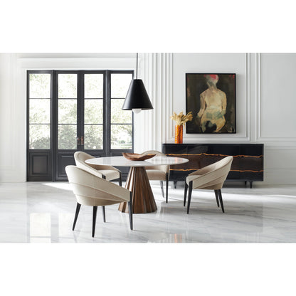 All Natural Dining Table by Caracole in walnut, white, marble and walnut. Made from asian hardwood, walnut, marble in a eclectic & global style.
