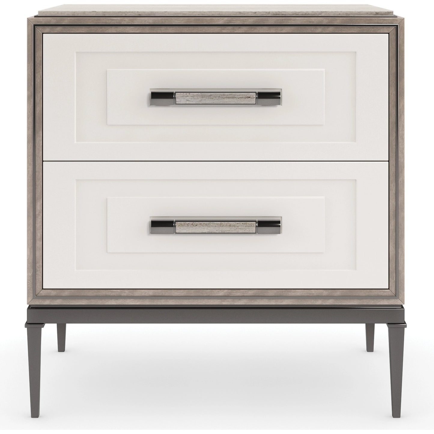 003 SI-1955636 | Additional Silo | I'm Impressed by Caracole in white, silver, smoke and mountain smoke, pearly white, deep bronze. Made from birch, metal, stone, silver curupixa in a modern style.