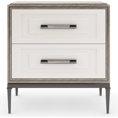 I'm Impressed by Caracole in white, silver, smoke and mountain smoke, pearly white, deep bronze. Made from birch, metal, stone, silver curupixa in a modern style.