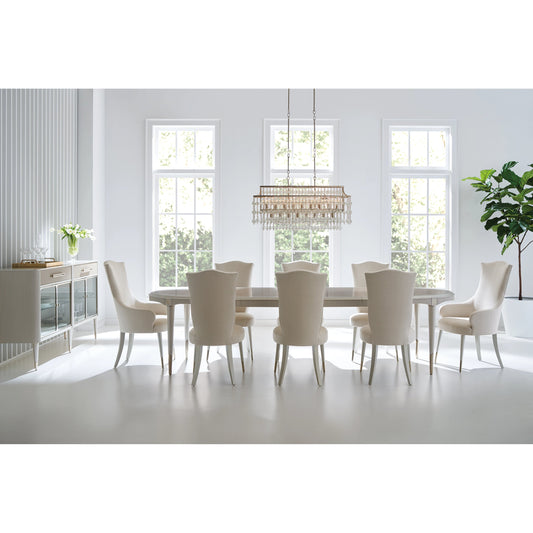 Love Feast by Caracole in gold, maple, cream, pearl and lovely burl, matte pearl, whisper of gold. Made from birch, metal, madrona burl in a modern style.