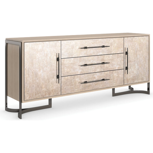 Foiled Again by Caracole in bronze and woodland gray, amber silverleaf, deep bronze. Made from birch, metal, coffe japenese sen in a modern style.