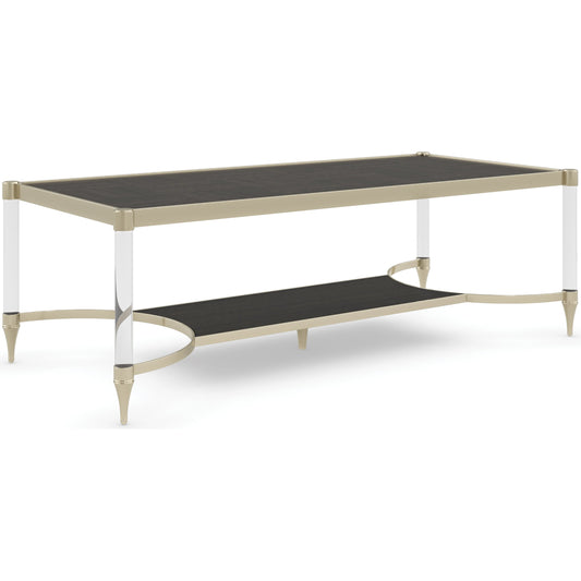 Check Mate by Caracole in acrylic, gold and charred bark, whisper of gold. Made from birch, metal, acrylic, dyed makore in a modern style.