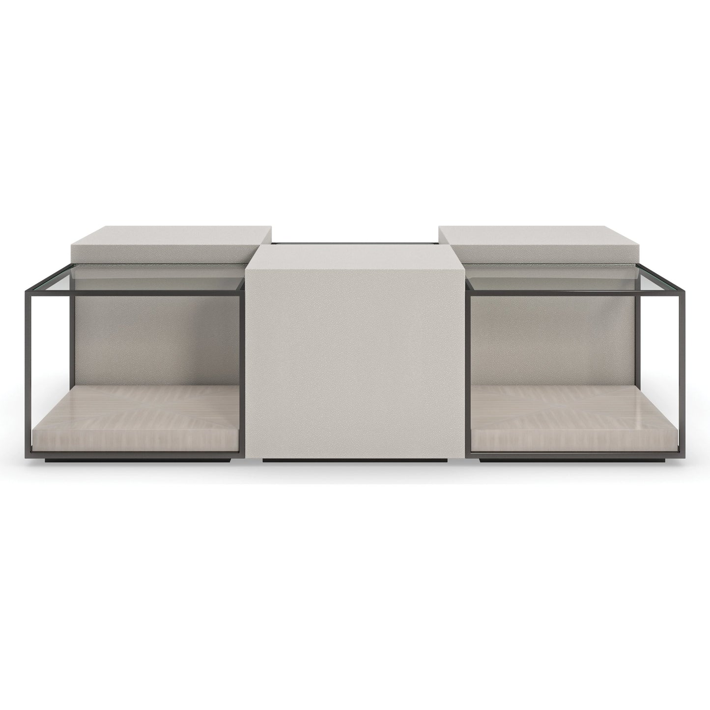 004 SI-1955660 | Additional Silo | Solid Ground by Caracole in shagreen, black and shagreen, almost black. Made from birch in a modern style.