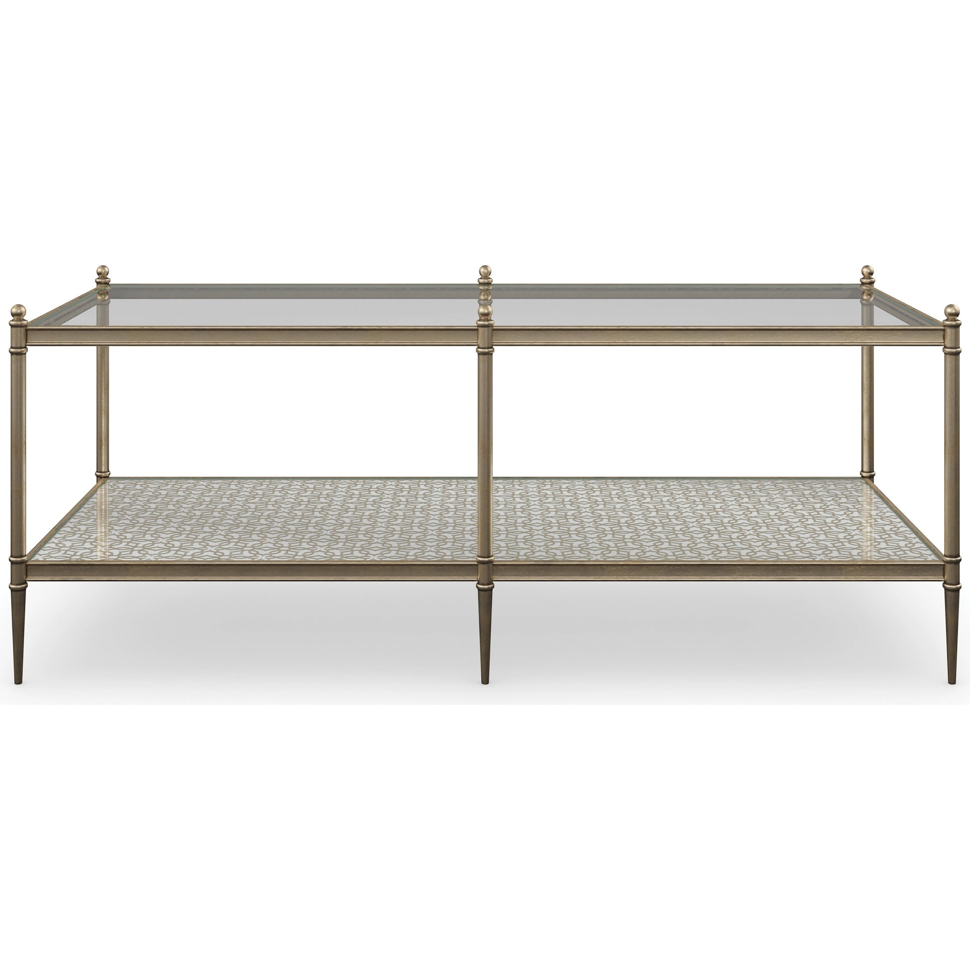 Perfectable Coffee Table by Caracole in new gold. Made from metal in a transitional style.