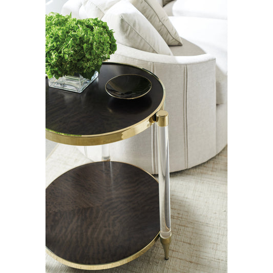 End Game by Caracole in acrylic, gold and charred bark, whisper of gold. Made from birch, metal, acrylic, dyed makore in a modern style.