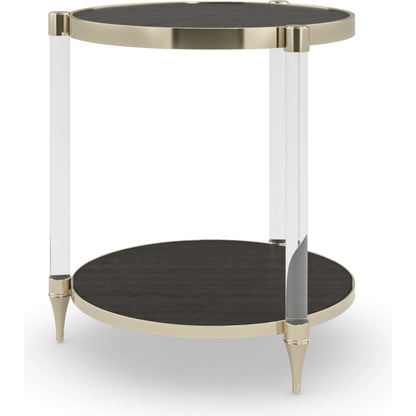 End Game by Caracole in acrylic, gold and charred bark, whisper of gold. Made from birch, metal, acrylic, dyed makore in a modern style.