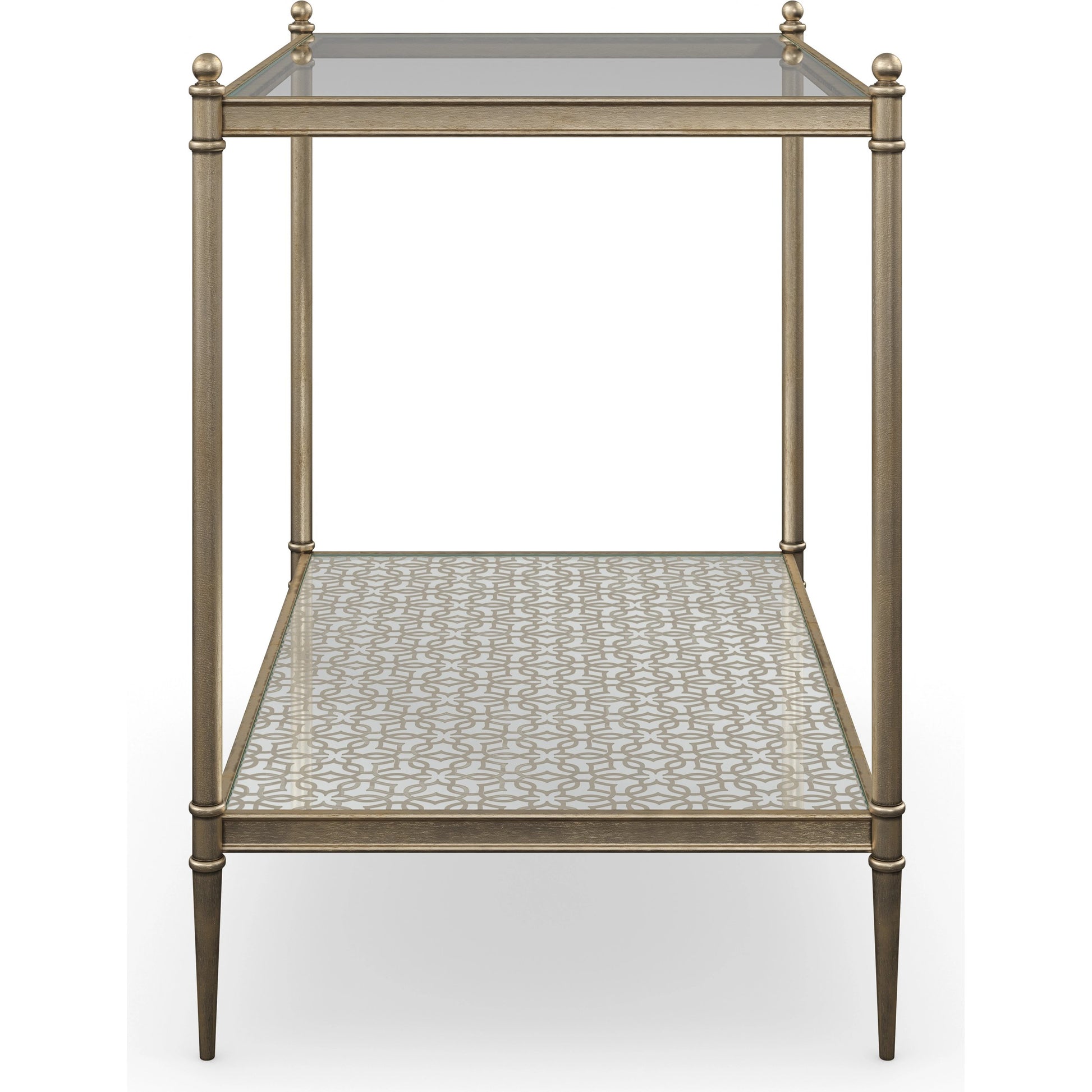 Perfectly Adaptable Side Table by Caracole in neutral metallic. Made from metal in a transitional style.