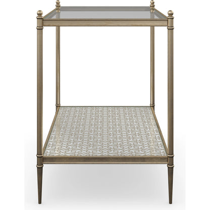 Perfectly Adaptable Side Table by Caracole in neutral metallic. Made from metal in a transitional style.