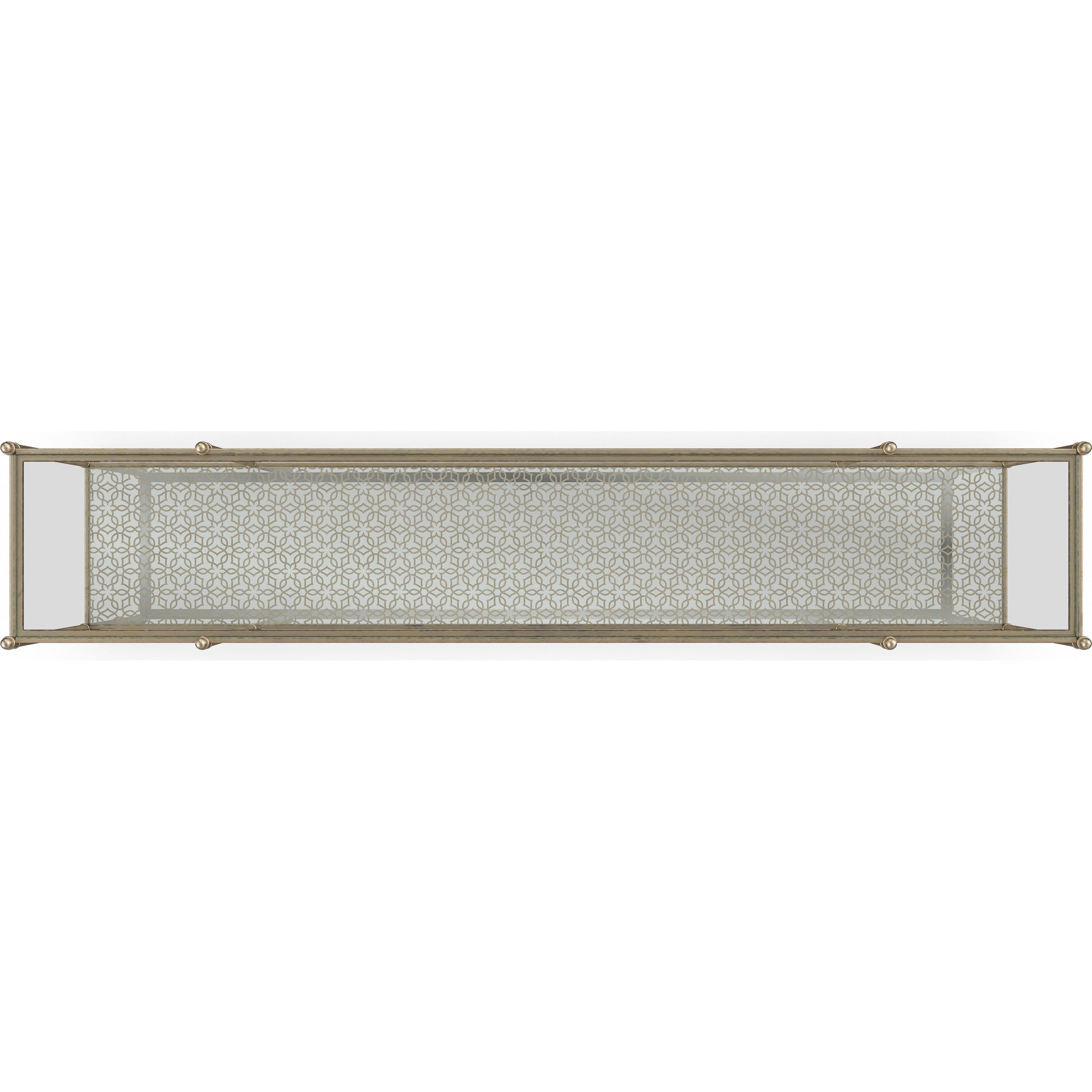 Perfection Console Table by Caracole in new gold. Made from metal in a transitional style.
