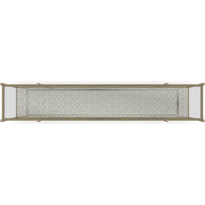Perfection Console Table by Caracole in new gold. Made from metal in a transitional style.