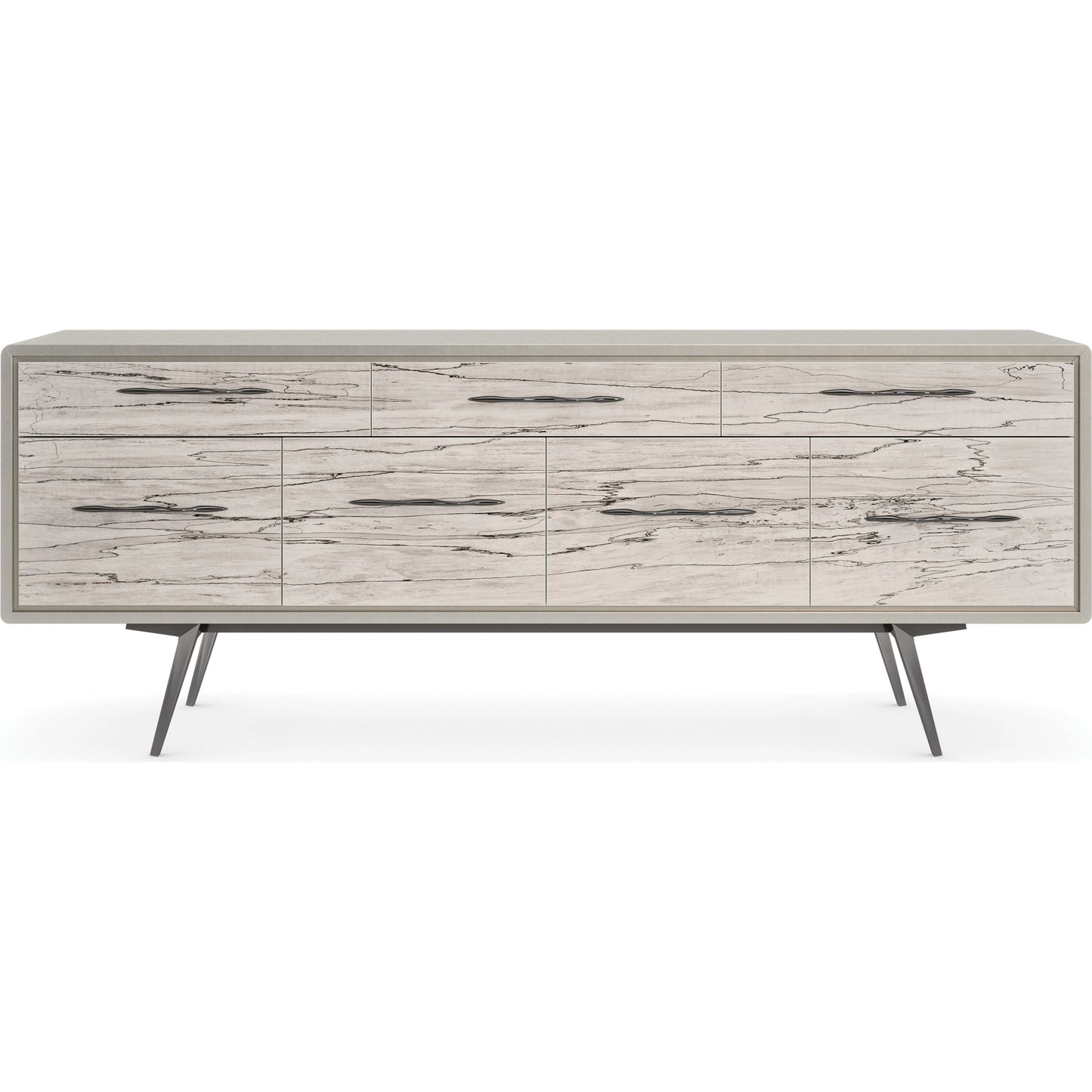 004 SI-1955684 | Additional Silo | Highs and Lows by Caracole in white, maple, pearl, marble and snowcap organic, deep bronze, matte pearl. Made from birch, metal, printed white spalted maple veneer in a modern style.
