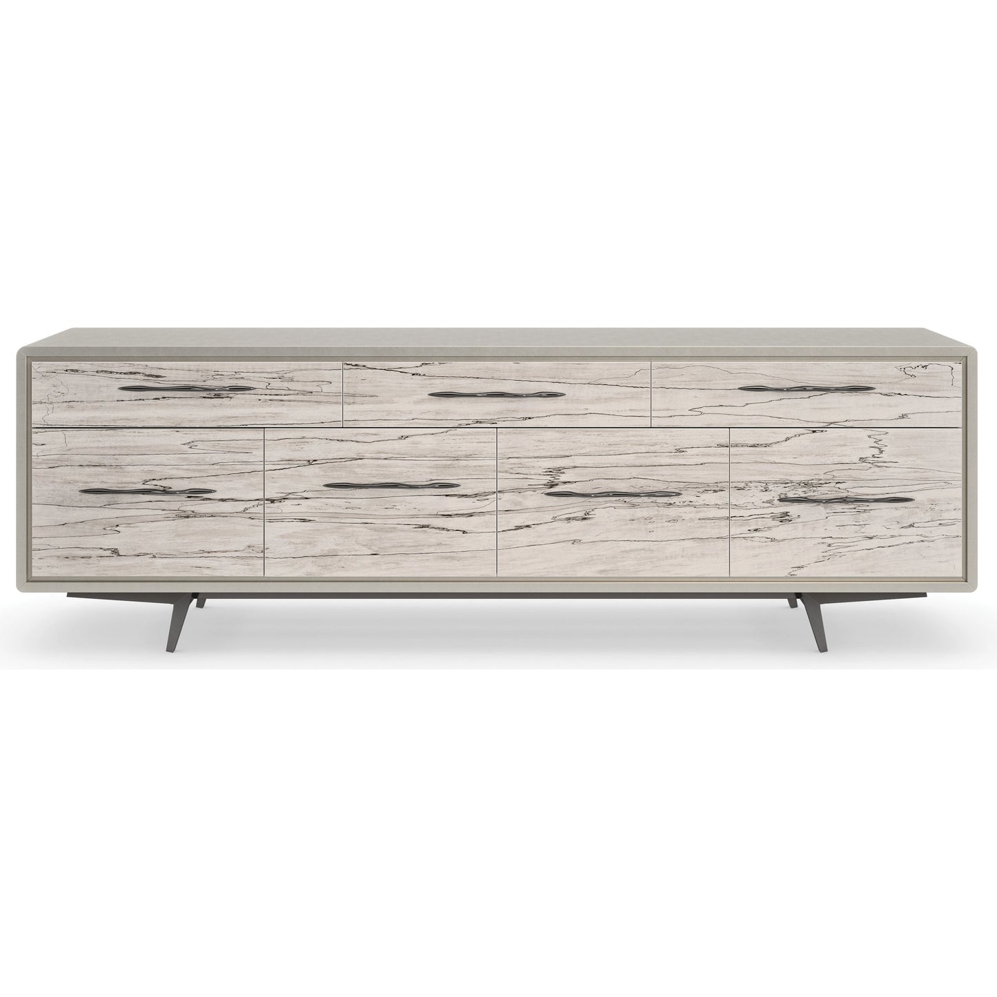 003 SI-1955684 | Additional Silo | Highs and Lows by Caracole in white, maple, pearl, marble and snowcap organic, deep bronze, matte pearl. Made from birch, metal, printed white spalted maple veneer in a modern style.